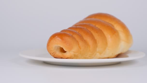 Ιαπωνικό Ψωμί Κορνέτα Σοκολάτας — Αρχείο Βίντεο
