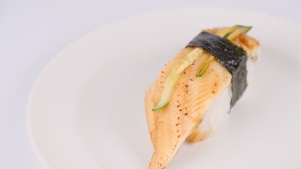 Comida Japonesa Sushi Video Clip — Vídeo de stock
