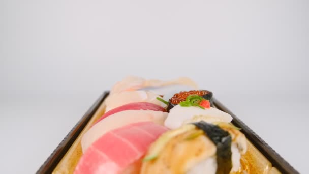 Japonské Jídlo Sushi Video Klip — Stock video