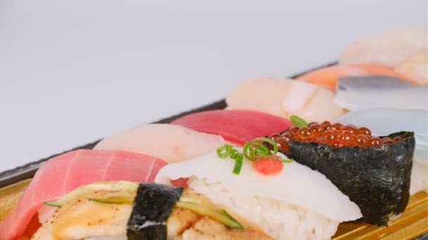 Sushi Alimentar Japonez Clip Video — Videoclip de stoc