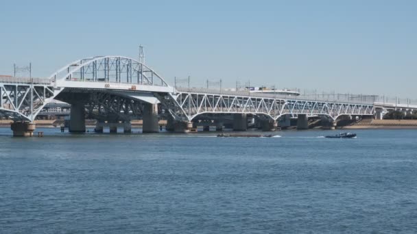Ujścia Rzeki Tokio Arakawa Shinkiba 2022 Luty — Wideo stockowe