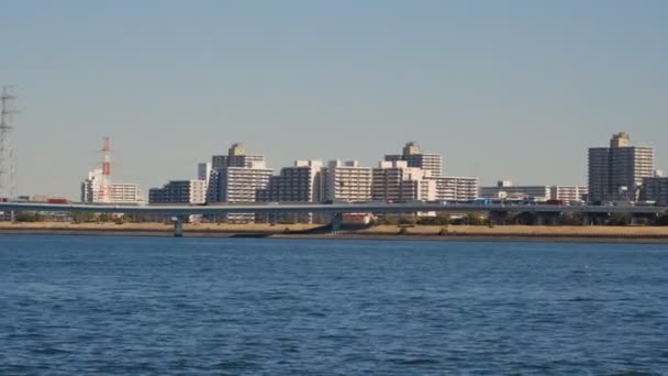 Tokio Desembocadura Del Río Arakawa Shinkiba 2022 Febrero — Vídeos de Stock