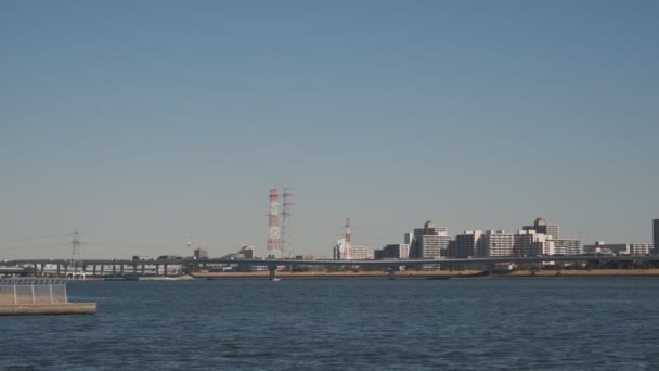 Tokio Desembocadura Del Río Arakawa Shinkiba 2022 Febrero — Vídeo de stock