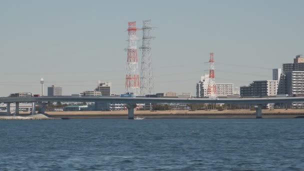 Гирло Річки Токіо Аракава Shinkiba 2022 Лютого — стокове відео