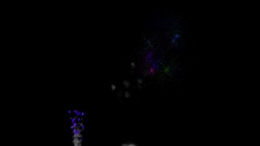 Havai fişekler sim parçacıkları animasyon hareketi grafikleri