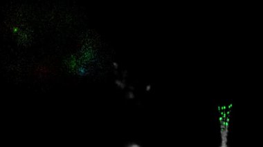Havai fişekler sim parçacıkları animasyon hareketi grafikleri