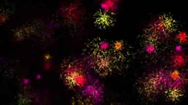 Havai fişekler sim parçacıkları animasyon hareketi grafikleri