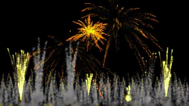 Grafika Pohybu Třpytivých Částic Fireworks — Stock video