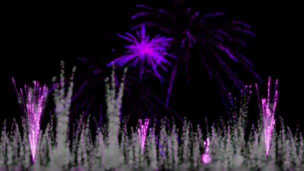 Tűzijáték Csillogás Részecskék Animáció Mozgás Grafika — Stock videók