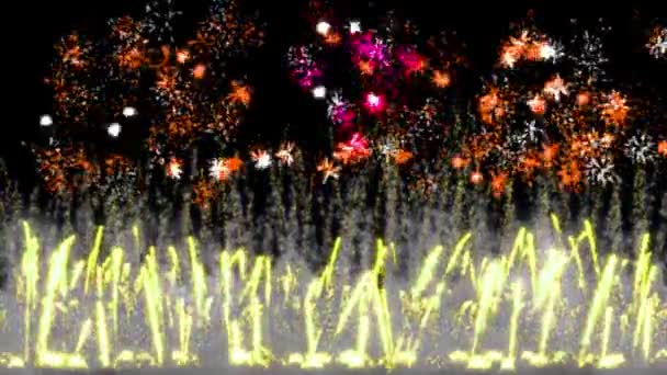 Fuegos Artificiales Brillo Partículas Animación Gráficos Movimiento — Vídeo de stock