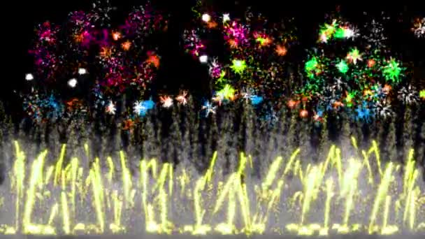 Fireworks Glitter Partikel Animasi Grafis Gerak — Stok Video