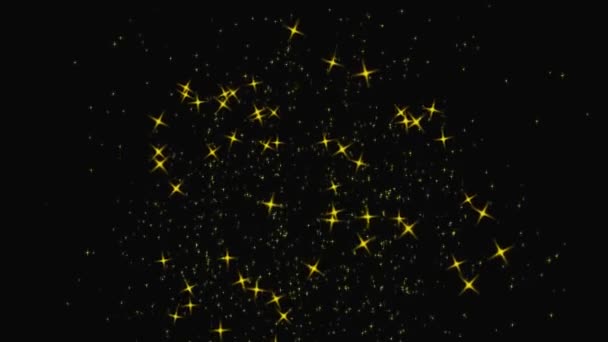 Csillogó Csillag Részecske Animáció Mozgó Grafika — Stock videók