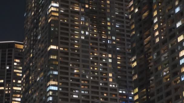 Tokyo Hochhaus Wohnung Bay Area Nacht Blick Tower Mansion — Stockvideo
