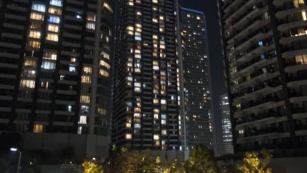 Tokyo High Rise Apartamento Bay Area Vista Noturna Tower Mansion — Vídeo de Stock