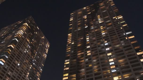 Tokyo Hochhaus Wohnung Bay Area Nacht Blick Tower Mansion — Stockvideo