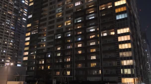 Tokyo Hochhaus Wohnung Bay Area Nacht Blick Tower Mansion — Stockvideo