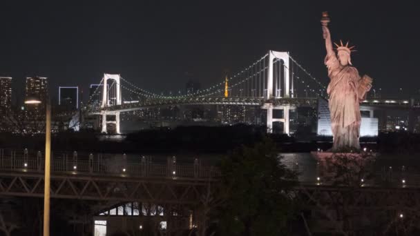 Tokio Odaiba Vista Nocturna 2022 — Vídeo de stock