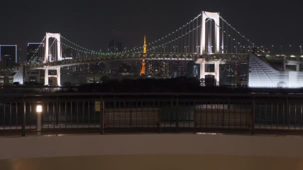 Tokio Odaiba Nachtsicht 2022 — Stockvideo