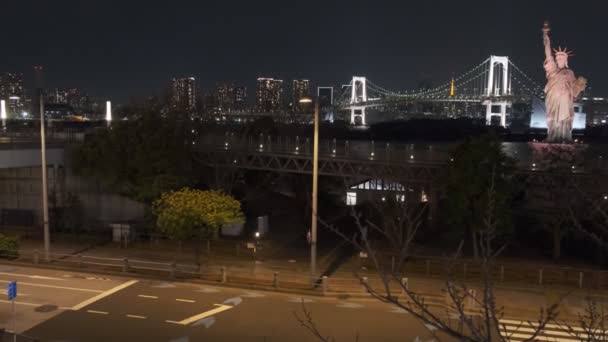 Widok Nocy Tokio Odaiba 2022 — Wideo stockowe