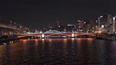 Tokyo Asakusa Sumida Nehri Gece Manzarası 2022
