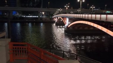Tokyo Asakusa Sumida Nehri Gece Manzarası 2022