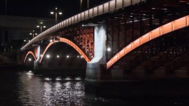 Tokyo Asakusa Sumida Nehri Gece Manzarası 2022