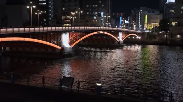 Tokyo Asakusa Rivière Sumida Vue Nuit 2022 — Video