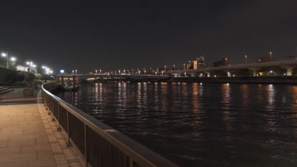 Tokio Asakusa Sumida River Widok Nocny 2022 — Wideo stockowe