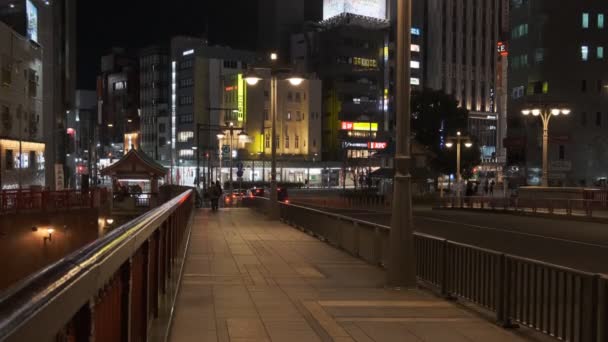 Tokyo Asakusa Sumida Rivier Nachtzicht 2022 — Stockvideo