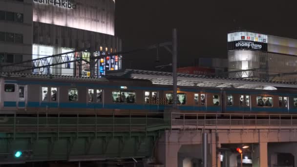 Tokio Akihabara Vista Nocturna 2022 Marzo — Vídeos de Stock