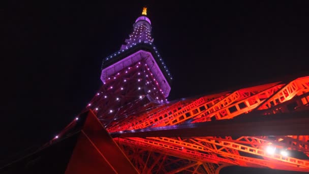 Tokyo Tower Япония Night View 2022 March — стоковое видео