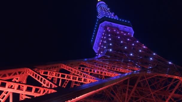 Tokyo Tower Japón Vista Nocturna 2022 Marzo — Vídeo de stock