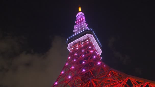 Tokyo Tower Japan Night View 2022 Március — Stock videók