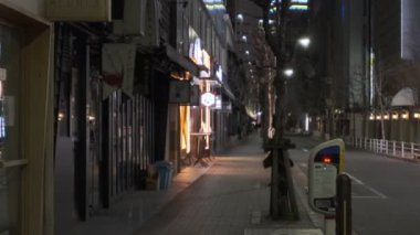 Tokyo Ginza Koridoru Sokak Gece Manzarası 2022 Mart