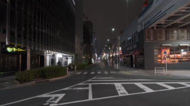 Tokyo Ginza Koridoru Sokak Gece Manzarası 2022 Mart