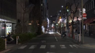 Tokyo Ginza Koridoru Sokak Gece Manzarası 2022 Mart
