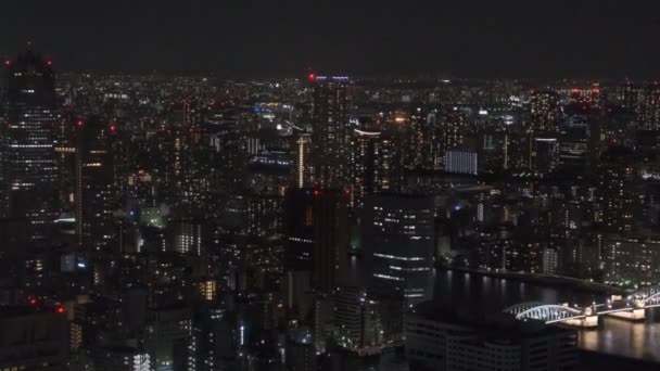 Tóquio Shiodome Observation Deck Visão Noturna 2022 — Vídeo de Stock
