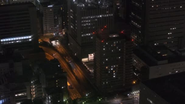 Tokyo Shiodome Aussichtsplattform Nachtsicht 2022 — Stockvideo