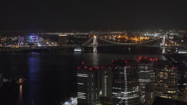 Tokyo Shiodome Osservatorio Ponte Vista Notturna 2022 — Video Stock