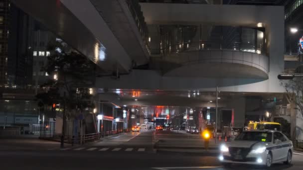 Tokyo Shiodome Vista Notturna 2022 Marzo — Video Stock