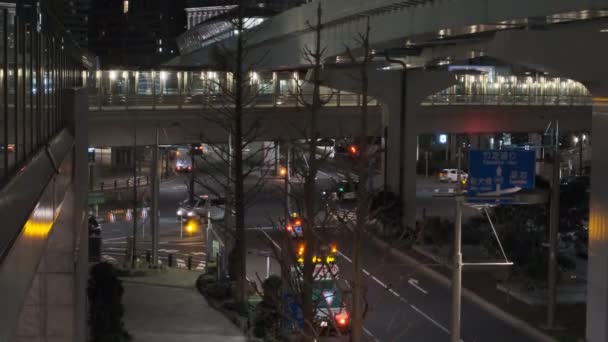 Tokyo Shiodome Nachtzicht 2022 Maart — Stockvideo
