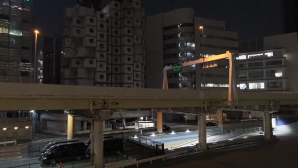 Tokio Shiodome Vista Nocturna 2022 Marzo — Vídeos de Stock