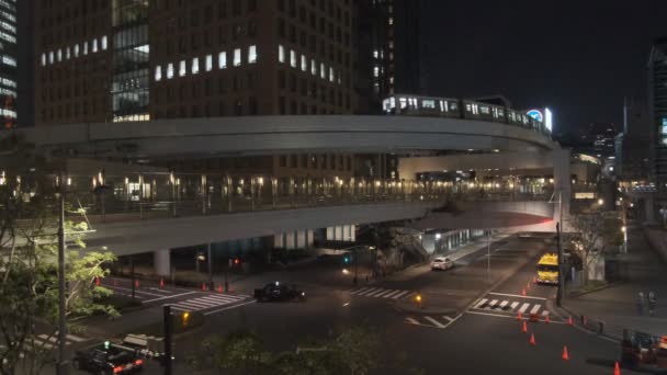 Tokyo Shiodome Gece Görüşü 2022 Mart — Stok video