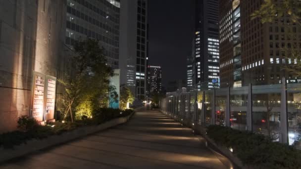 Tokyo Shiodome Nachtzicht 2022 Maart — Stockvideo