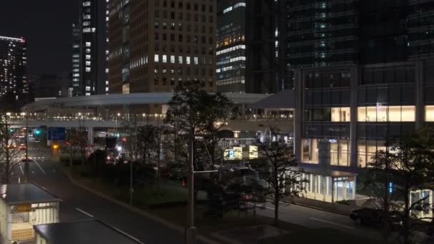 Tokyo Shiodome Night View 2022 March — Stock Video