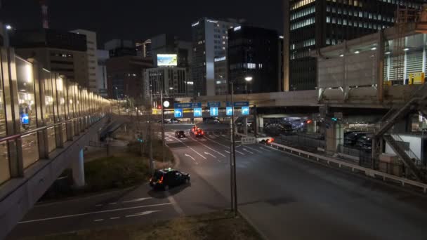 Tokyo Shiodome Vista Notturna 2022 Marzo — Video Stock