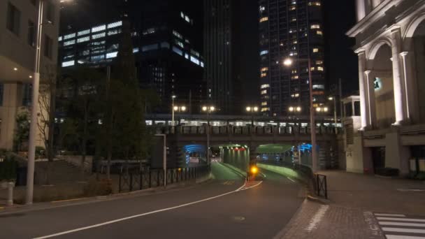 Tokyo Shiodome Noční Pohled 2022 Březen — Stock video