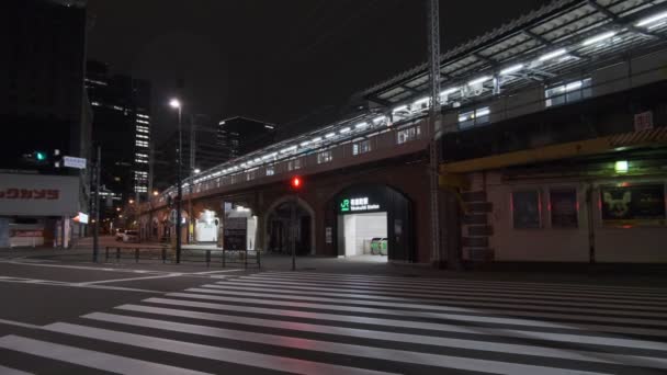 Tokyo Hibiya Yurakucho Nachtzicht 2022 — Stockvideo