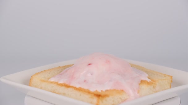 Pan Tostado Con Helado — Vídeos de Stock