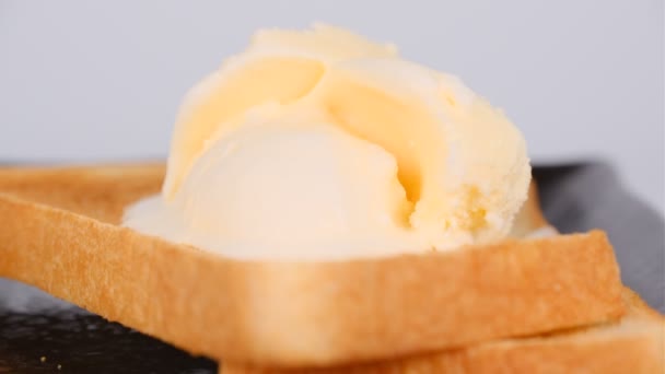 Toast Chléb Zmrzlinou — Stock video